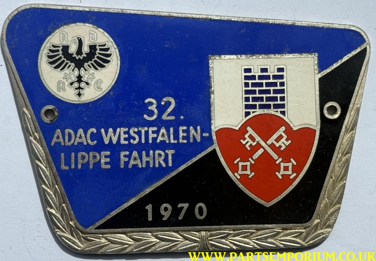 German ADAC grill badge 1970 Westfalen Lippe fahrt